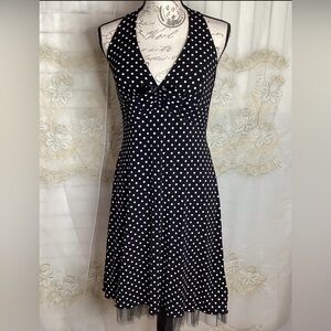Rampage Retro Style Polka Dot Halter Dress with Tulle underlay at hem NEW!